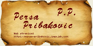 Persa Pribaković vizit kartica